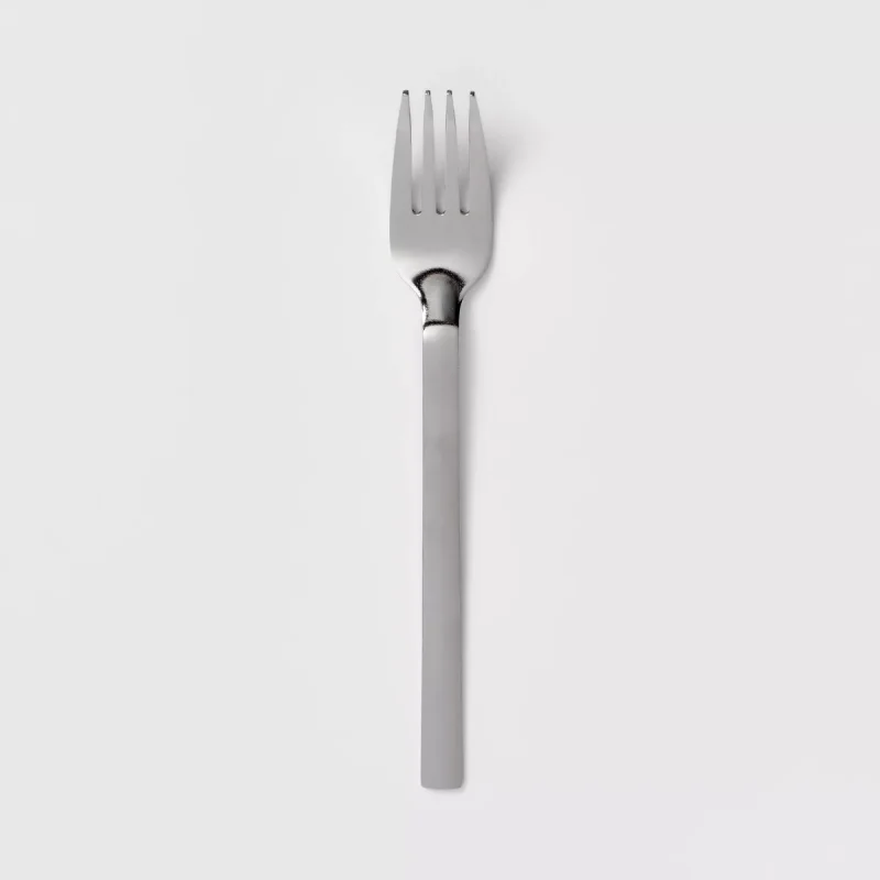 Squared Straight Fork: Stainless Steel Silverware, Reusable Flatware, Dishwasher-Safe, 7.87"