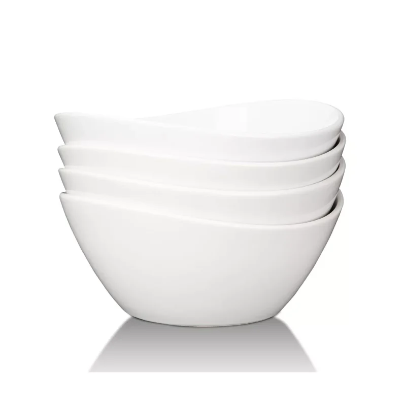 42 OZ Soup Bowls Set of 4, White Ceramic Bowls for Soup Salad Fruits Pasta Popcorn