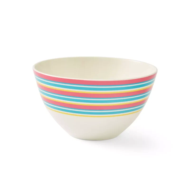 Stripe Bowl, Made from Porcelain, Dishwasher and Microwave Safe, Vibrant Dinnerware Ideal for Summer